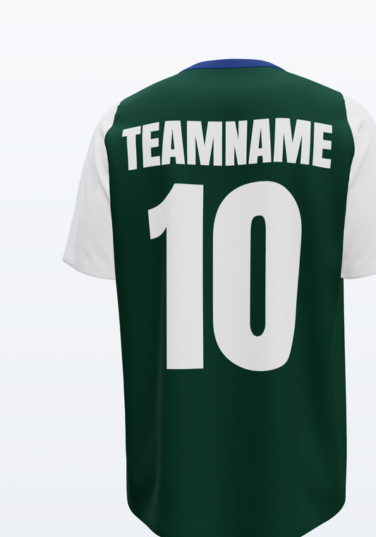 Fußballtrikot Dunkelgrün/Weiß – individuell bedrucken